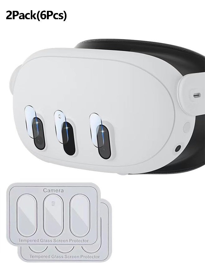 Generic - 【6 Pcs】 Compatible with Meta Quest 3 Camera Lens Protector, 9H Anti-Scratch Tempered Glass High Definition VR Accessories for Oculus Quest 3, HD Clear,Bubble Free,Scratch-Proof,Case Friendly, Clear - Image 1