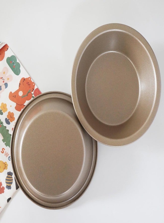 Proshopping 5 Inch Round Pie Tart Small Tin, Mini Pie Pans Cute, Reusable Nonstick Metal Pie Pan Plate Set for Oven, Tiny Pie Tin for Pot Pies, Bread, Cakes, Quiches - 4PCS, Gold - Image 4