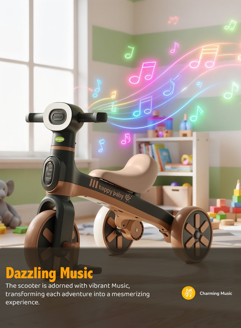 BAYBEE Baby Tricycle for Kids  Balance bike with Dual mode trikes with music  3- Eva wheel Bicycle for Indoor Outdoor use Baby Cycle for Children 1-5 Years Boys & Girls (Brown) - Image 5