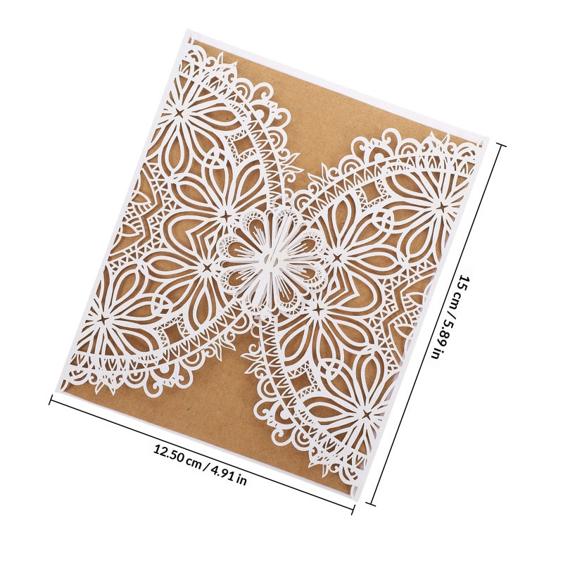 20pcs European Style Wedding Invitation Cards Hollow Paper Art Greeting Cards - Image 2