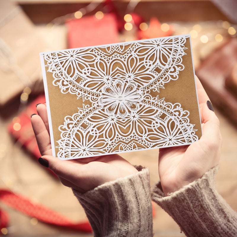 20pcs European Style Wedding Invitation Cards Hollow Paper Art Greeting Cards - Image 4