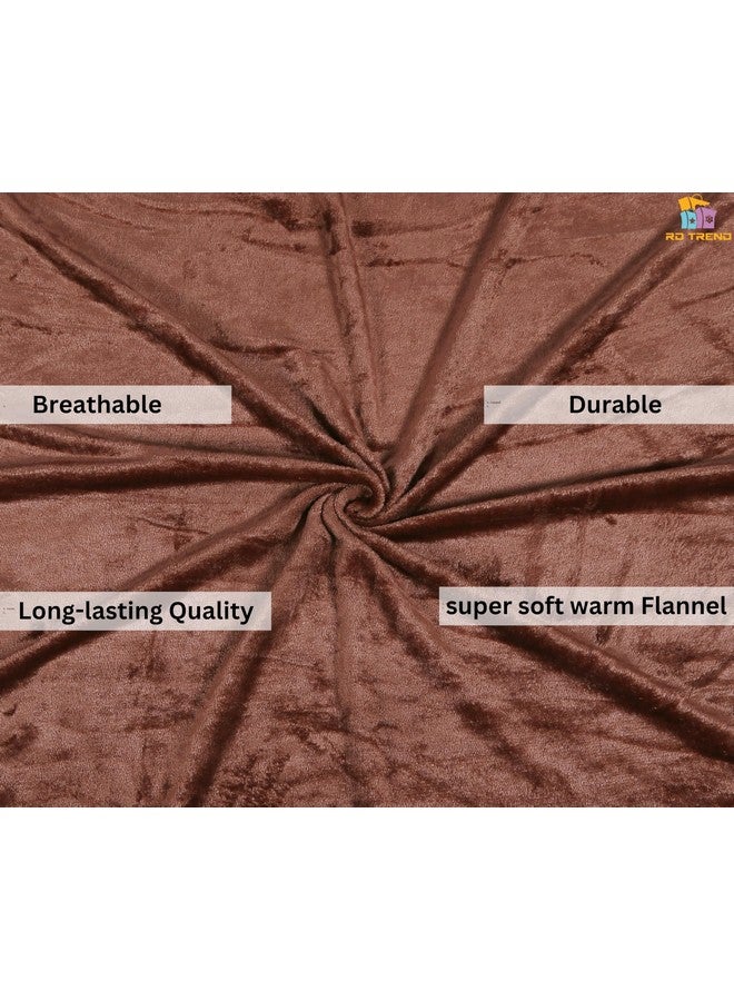 RD TREND 250 GSM Flannel Elastic Warm bedsheets for Winter Single Fitted Size (72x48x8 Inches) with 1 Pillow Cover Size (18x28 Inches) Color- Coffee, Solid - Image 3