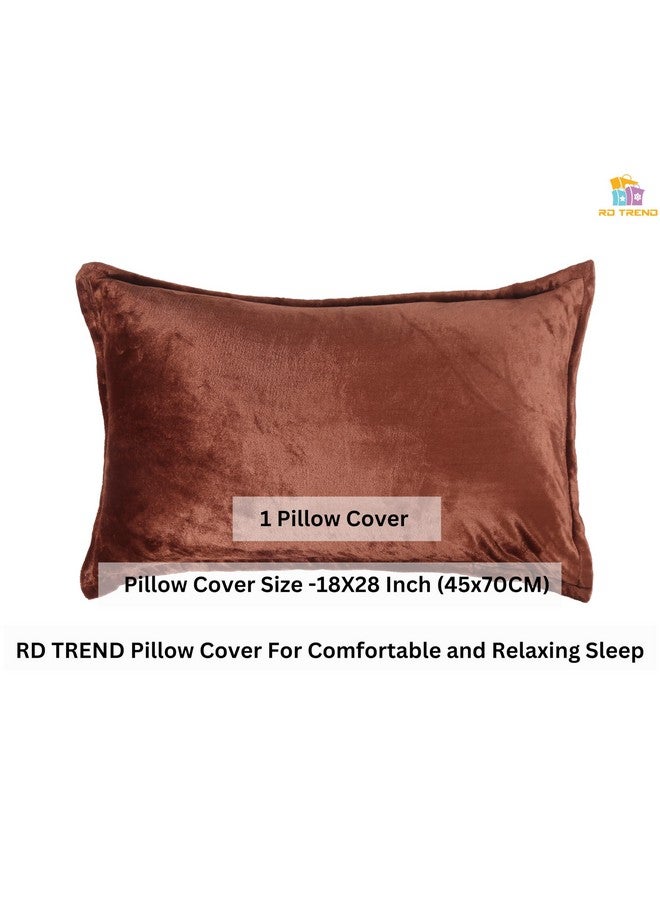 RD TREND 250 GSM Flannel Elastic Warm bedsheets for Winter Single Fitted Size (72x48x8 Inches) with 1 Pillow Cover Size (18x28 Inches) Color- Coffee, Solid - Image 4