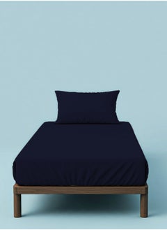 Home-Tex Design 2 Piece Hometex Design Single Size Dyed Flat Sheet Set - 1 Flat Sheet (150x260 cm) + 1 Pillow Cover (50x75cm)  - Image 1