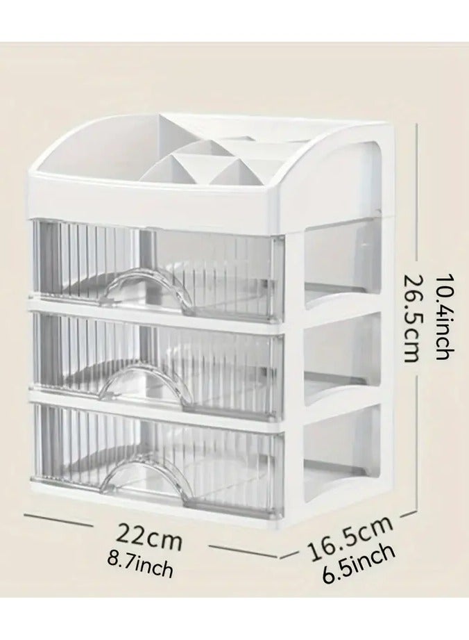 أوريتي منظم مكياج للزينة، صندوق تخزين مكتبي بسعة كبيرة مع درج للخزانة والحمام وسطح العمل، حامل رائع لمستحضرات التجميل والعطور والعناية بالبشرة ولوازم النظافة - Image 2