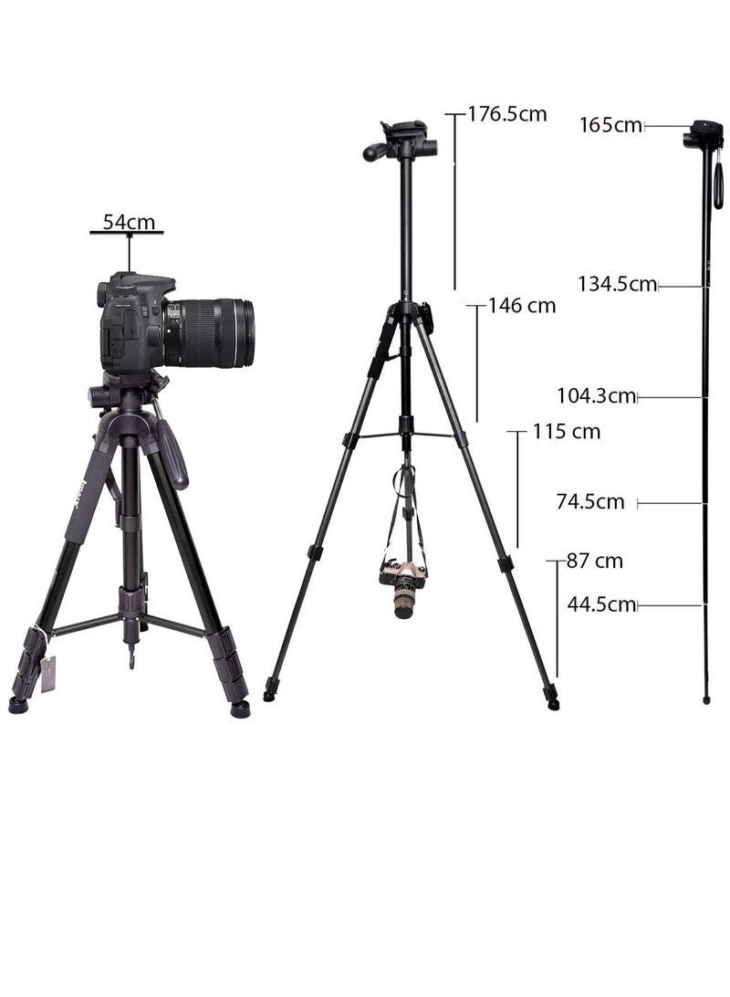 Jmary Professional Aluminium Tripod for All DSLR Cameras And Mobile Phones (Black) - Image 3