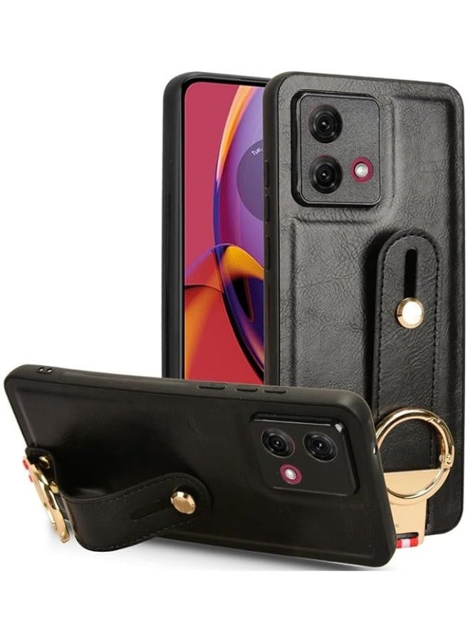 general Compatible with Motorola Moto G84 5G Case with Ring Holder & Hand Straps & Neck Straps, Scratch-Resistant Skin-Friendly Leather Protective Cover Case - Image 1