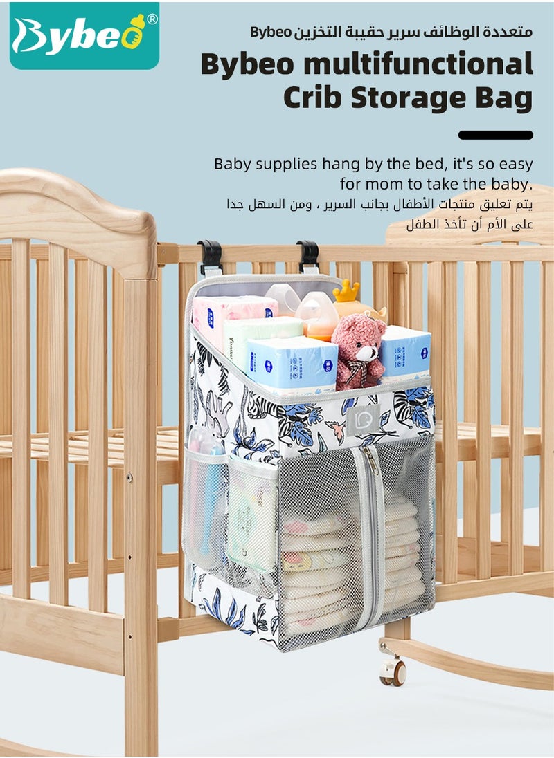 Bybeo 2 PCS Hanging Baby Diaper Caddy Organizer with A Diaper Storage Bag, Diaper Stacker, Hanging Diaper Organizer for Changing Table and Crib, Diaper Changing Station Organizer Storage for Baby Stuff  - Image 2