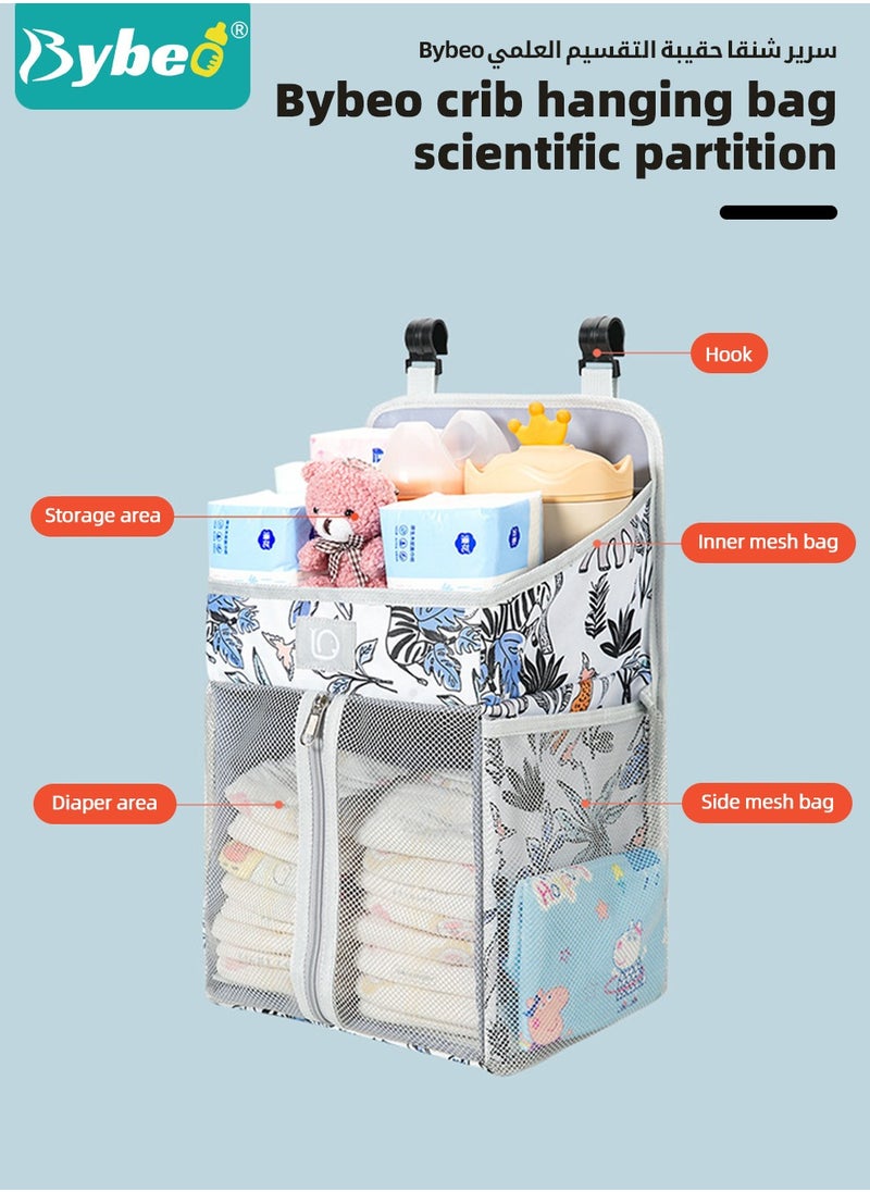 Bybeo 2 PCS Hanging Baby Diaper Caddy Organizer with A Diaper Storage Bag, Diaper Stacker, Hanging Diaper Organizer for Changing Table and Crib, Diaper Changing Station Organizer Storage for Baby Stuff  - Image 3