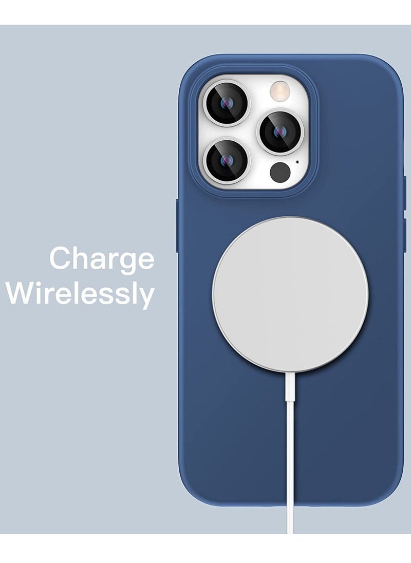 Raxoom Silicone Case for iPhone 14 Pro 6.1-Inch, Silky-Soft Touch Full-Body Protective Phone Case, Shockproof Cover with Microfiber Lining (Cobalt Blue) - Image 2