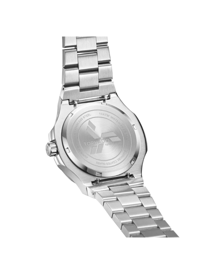 TORNADO Men's Analog Display Watch With Silver Stainless Steel Strap - T21001-SBSHG