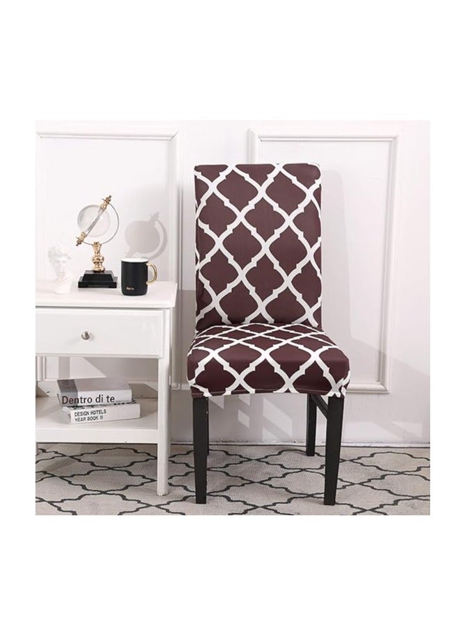 غطاء مقعد الطعام غطاء مقعد فائق النعومة قابل للتمدد وقابل للغسل وقابل للغسل من قماش سباندكس الناعم للمنزل والفندق وغرفة الطعام والولائم وحفلات الزفاف والمطعم (القهوة، 6 لكل مجموعة) - Image 2