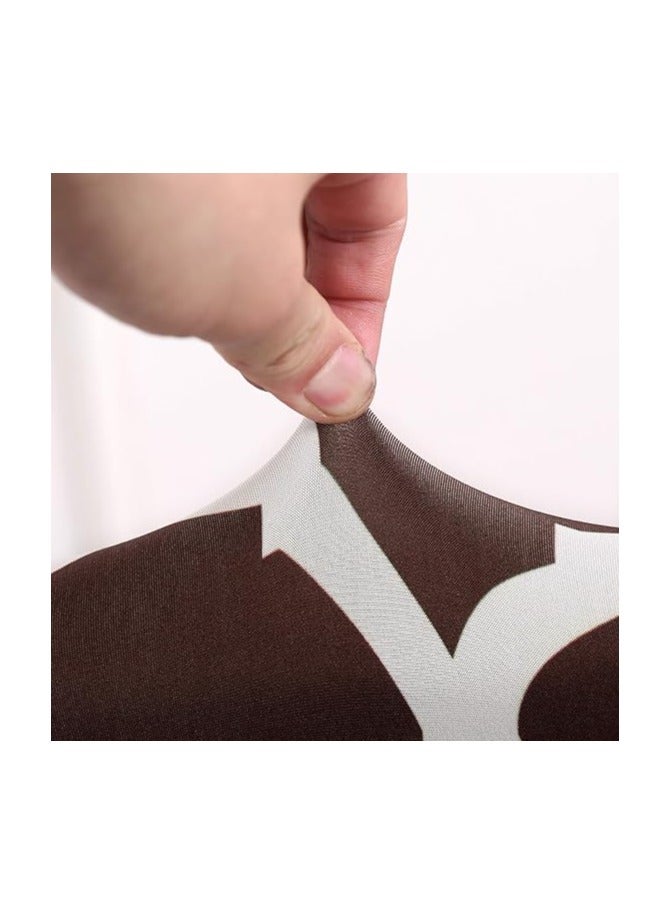 غطاء مقعد الطعام غطاء مقعد فائق النعومة قابل للتمدد وقابل للغسل وقابل للغسل من قماش سباندكس الناعم للمنزل والفندق وغرفة الطعام والولائم وحفلات الزفاف والمطعم (القهوة، 6 لكل مجموعة) - Image 4