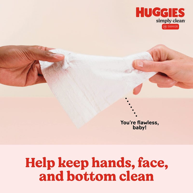 Huggies Simply Clean Unscented Baby Diaper Wipes, 3 Flip-Top Packs (192 Wipes Total), Packaging May Vary - Image 5
