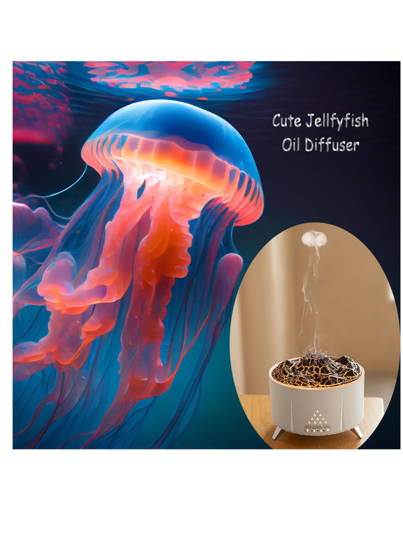 SYOSI معطر زيت أساسي للمنزل وغرفة النوم، معطر جيليfish لطيف برذاذ عطر 12 ساعة يدوم طويلاً معطر أساسي برذاذ جيليfish مع ضوء ليلي بركان مع إيقاف تلقائي - Image 3
