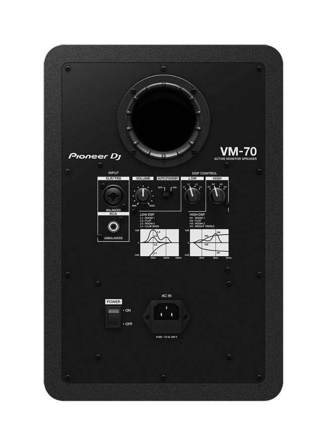 بايونير مكبر صوت ستوديو أكتيف مفرد ثنائي الاتجاه ومزود بشاشة عرض طراز DJ VM-70 DJ VM-70 أسود - Image 3