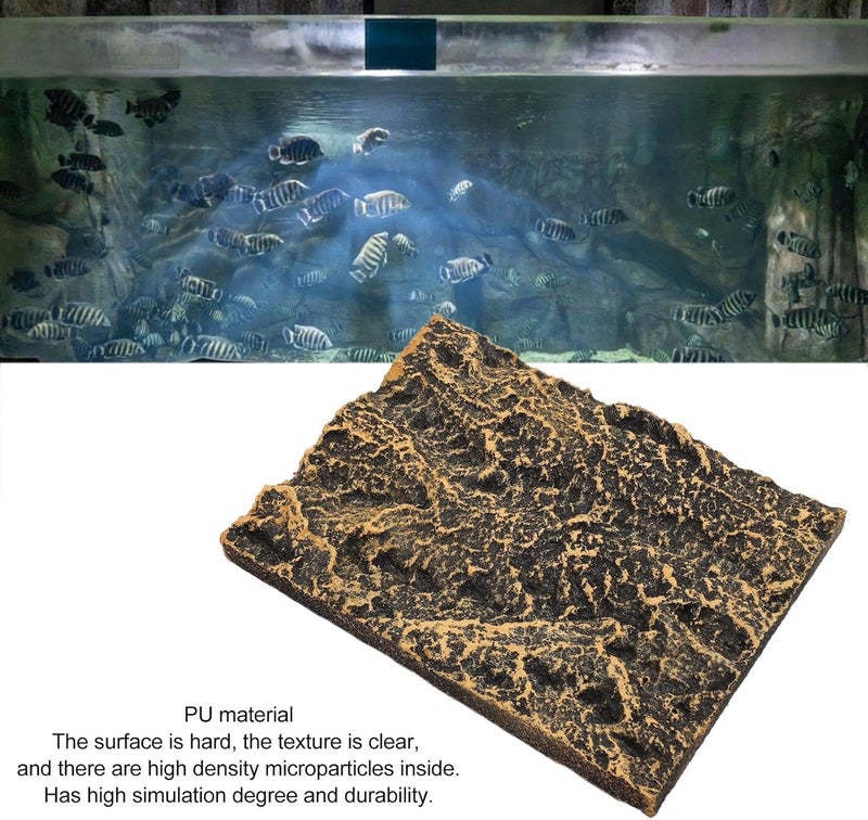 Rock Terrarium Background Board, Reptile Tank Background with High Simulation Stone Texture, PU Climbing Habitat Decoration for Rainforest Aquarium and Fish Tank (17.5 * 13cm) - Image 5
