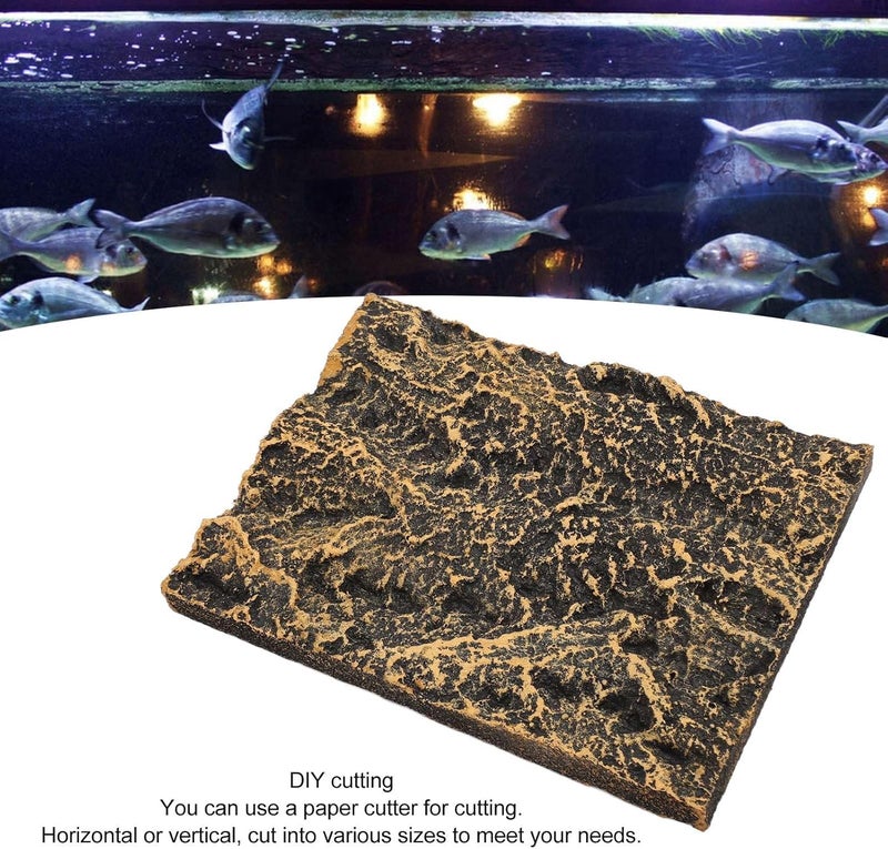Rock Terrarium Background Board, Reptile Tank Background with High Simulation Stone Texture, PU Climbing Habitat Decoration for Rainforest Aquarium and Fish Tank (17.5 * 13cm) - Image 4