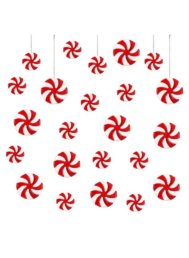 BPNHNA 30 Pieces Candy Cane Christmas Tree Decorations Candy Peppermint Hanging Ornaments for Xmas Craft Party Holiday Decorative Supplies, Include 109 Yards Crafts Metallic Cord - Image 5
