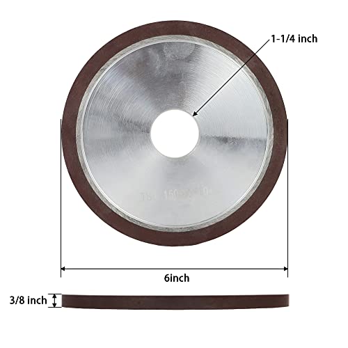 LIAULIADLL 6 Inch 150 Grit Flat Resin Bonded Diamond Grinding Wheel for Carbide Metal,Concentration 75%,Thickness: 10mm,1 Pack - Image 2