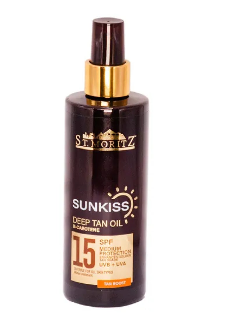 ST.MORITZ SUNKISS DEEP TAN SPF15 MEDIUM PROTECTION 250ML