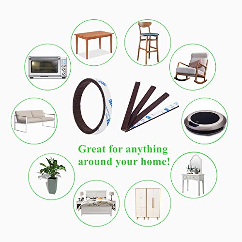 PremiFix Felt Strips 20Pieces Pack 1/2x 6 Inches Self Adhesive Black Furniture Felt Strips Anti Scratch Heavy Duty 3mm Floor Protector for Rocking Chair for Hardwood Floor - Image 4