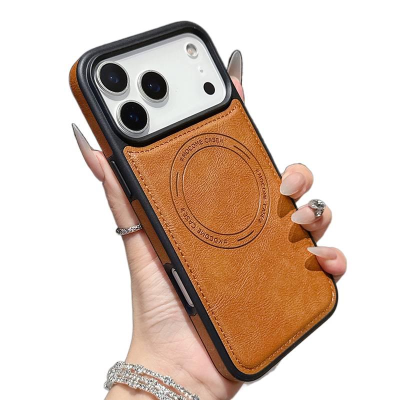 غطاء MagSafe، مغناطيس قوي، بني، مقاوم للصدمات لـ iPhone 14 / 14 Plus / 14 Pro / 14 Pro Max، PU حماية من السقوط مغناطيسي باللون البني - ModaStar - Image 4