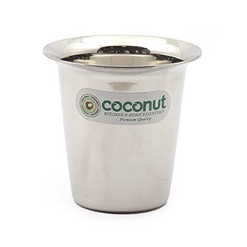 coconut Stainless Steel – Mini Glass Set | Ideal for Home & Office Use | for Serving Water | Milk | Tea | Coffee | Juice | Compact Drinkware for Daily Use | Pack of 6 | 100 ml Each - Image 3