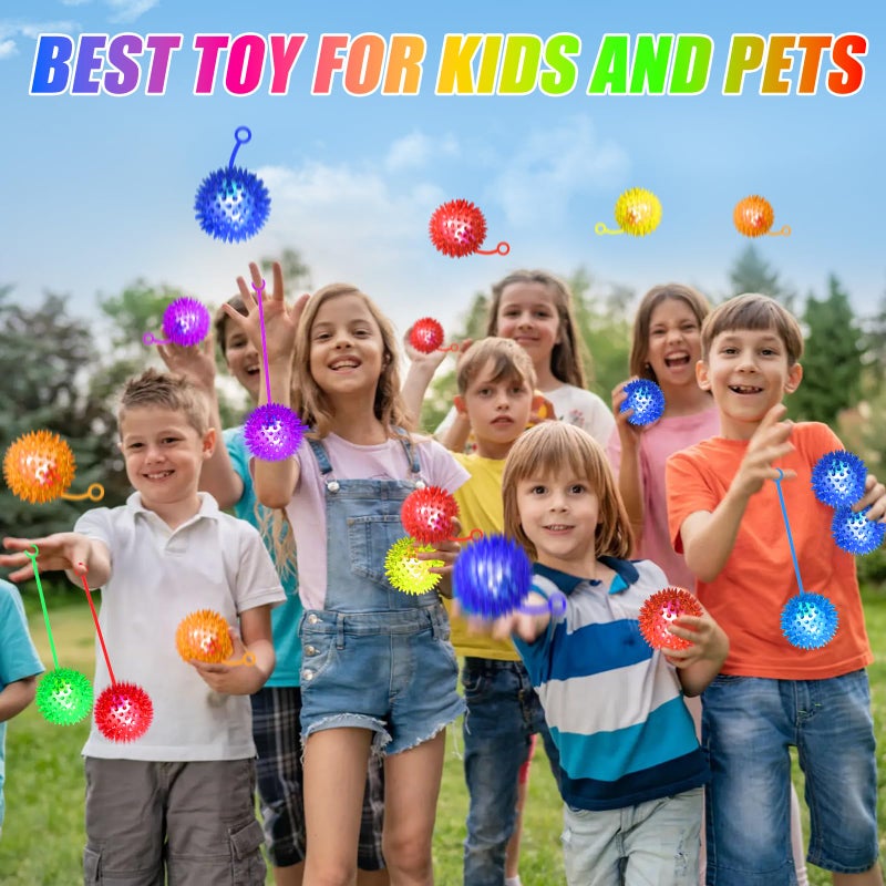 SHQDD 12 PCS Light up Ball, Bouncy Balls for Kids, Balls for Toddlers 1-3, 2.2inch Sensory Stress Ball, Flashing Squeaky for Easter Party Favors, Classroom Prizes, Prizes for Kids, Student Gifts - Image 5