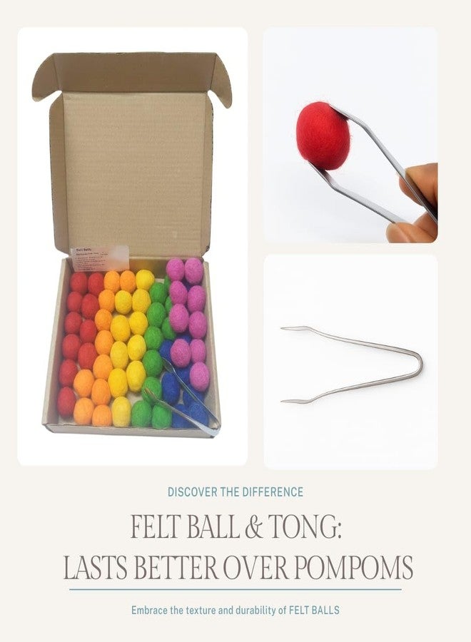NISH Multicolored Felt Pom Poms for Kids (60 Pieces) | Rainbow Sorting Activity Set | Colour Learning Toys for Counting, Sorting & Sensory Bin Play | Activity Toys for 2 Year Old & Preschool Toys 3-5 Years - Image 5