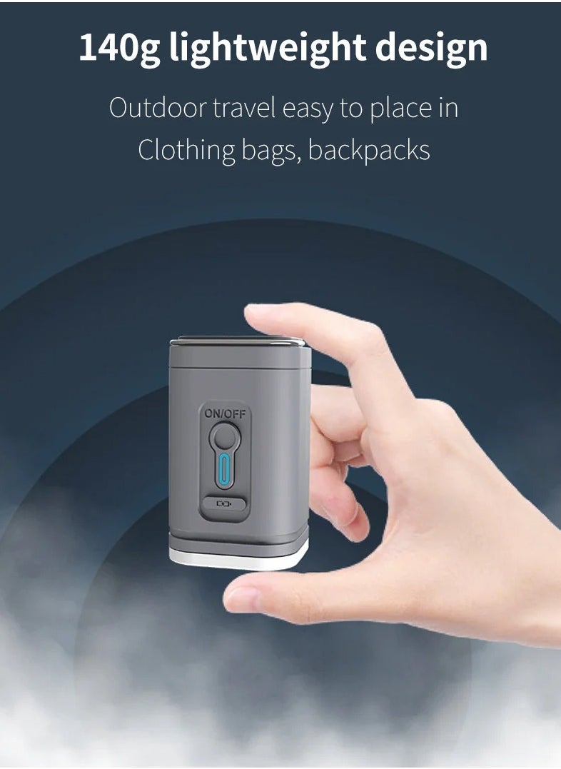 ELIKLIV - Portable multi-function air pump - safe and durable, smart lock anti-misstart, overheating protection, unique color is loved by young people. USB with 2-level brightness emergency light, tent hanging. Charging and pumping dual-use, pool toys, snow tubes, outdoor camping, fitness balls, children's bouncing balls, vacuum bags are available. Smaller than a cup, cordless and rechargeable, suitable for outdoor camping / hiking / beach / indoor storage - Image 1