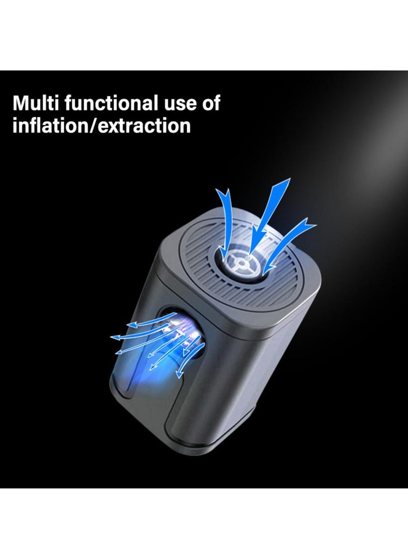 ELIKLIV - Portable multi-function air pump - safe and durable, smart lock anti-misstart, overheating protection, unique color is loved by young people. USB with 2-level brightness emergency light, tent hanging. Charging and pumping dual-use, pool toys, snow tubes, outdoor camping, fitness balls, children's bouncing balls, vacuum bags are available. Smaller than a cup, cordless and rechargeable, suitable for outdoor camping / hiking / beach / indoor storage - Image 1