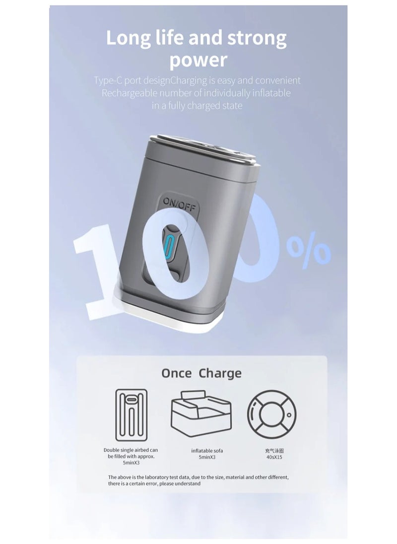 ELIKLIV - Portable multi-function air pump - safe and durable, smart lock anti-misstart, overheating protection, unique color is loved by young people. USB with 2-level brightness emergency light, tent hanging. Charging and pumping dual-use, pool toys, snow tubes, outdoor camping, fitness balls, children's bouncing balls, vacuum bags are available. Smaller than a cup, cordless and rechargeable, suitable for outdoor camping / hiking / beach / indoor storage - Image 1