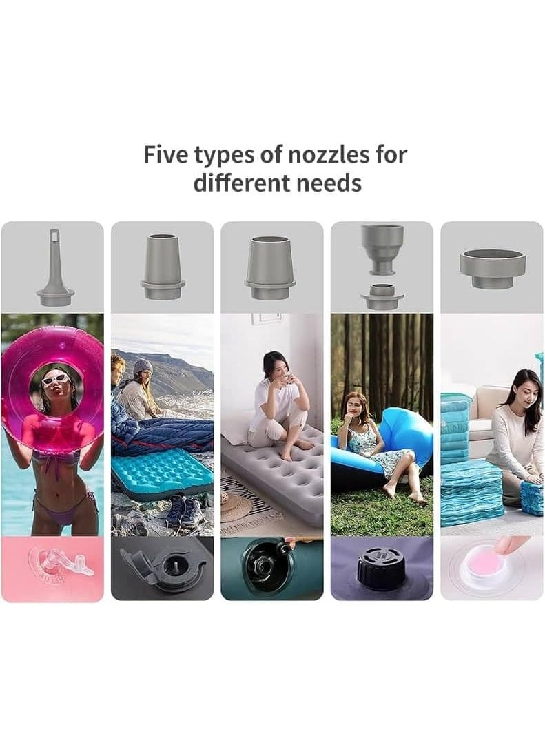 ELIKLIV - Portable multi-function air pump - safe and durable, smart lock anti-misstart, overheating protection, unique color is loved by young people. USB with 2-level brightness emergency light, tent hanging. Charging and pumping dual-use, pool toys, snow tubes, outdoor camping, fitness balls, children's bouncing balls, vacuum bags are available. Smaller than a cup, cordless and rechargeable, suitable for outdoor camping / hiking / beach / indoor storage - Image 1