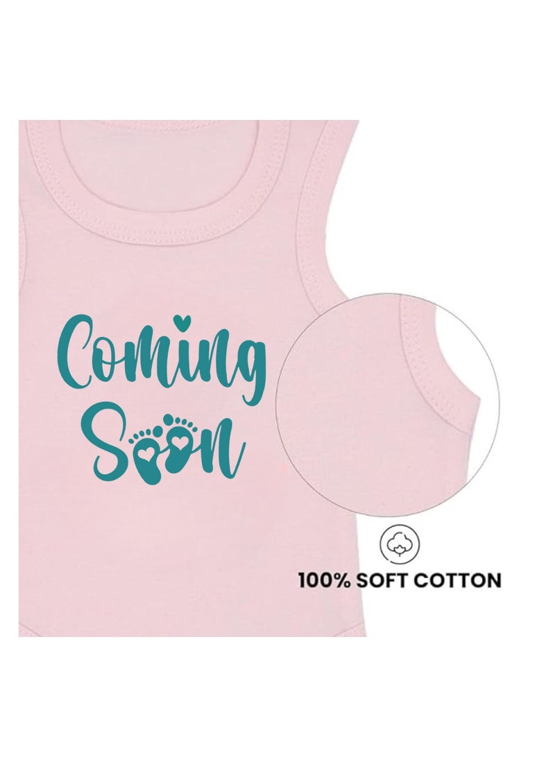 PRINTSHOP4ME Baby Romper Coming Soon Design–Soft Cotton Sleeveless Bodysuit For Boys And Girls–Comfortable Unisex Baby Onesie For Newborns,Infants And Toddlers - Image 3