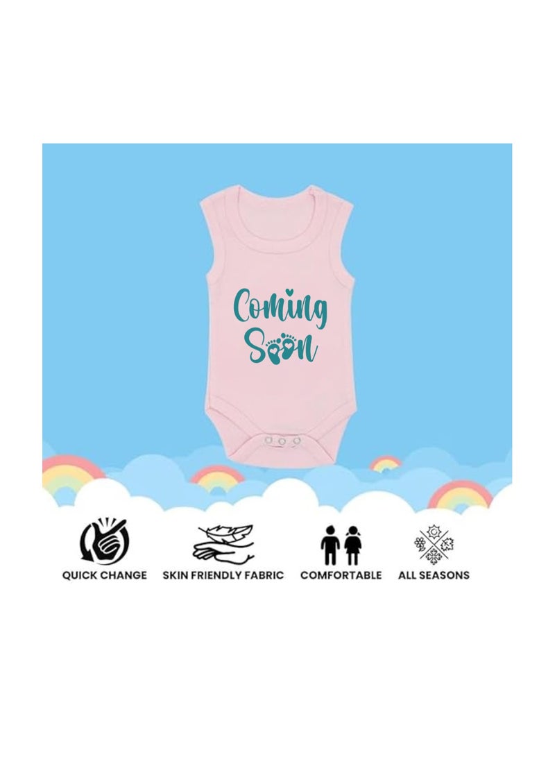 PRINTSHOP4ME Baby Romper Coming Soon Design–Soft Cotton Sleeveless Bodysuit For Boys And Girls–Comfortable Unisex Baby Onesie For Newborns,Infants And Toddlers - Image 4