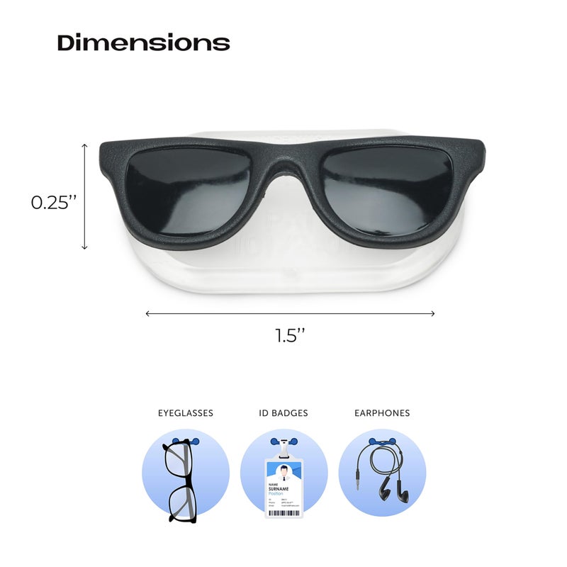 Readerest Magnetic Eyeglass Holders, Eyewear Accessory for Readers, Sunglasses, ID & Work Badges, Gift for Dad & Grandpa, USA Made (Black Shades) - Image 3