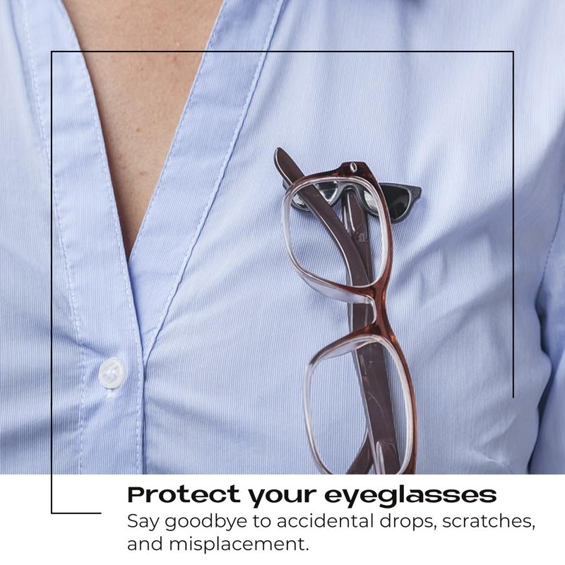 Readerest Magnetic Eyeglass Holders, Eyewear Accessory for Readers, Sunglasses, ID & Work Badges, Gift for Dad & Grandpa, USA Made (Black Shades) - Image 2