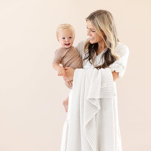 Makemake Organics Organic Cotton Throw Blanket GOTS Certified Organic Knit Blanket Couch Bed Neutral Fall Colors Soft Cotton Throw Blanket Large (50x60, Ivory) - Image 2