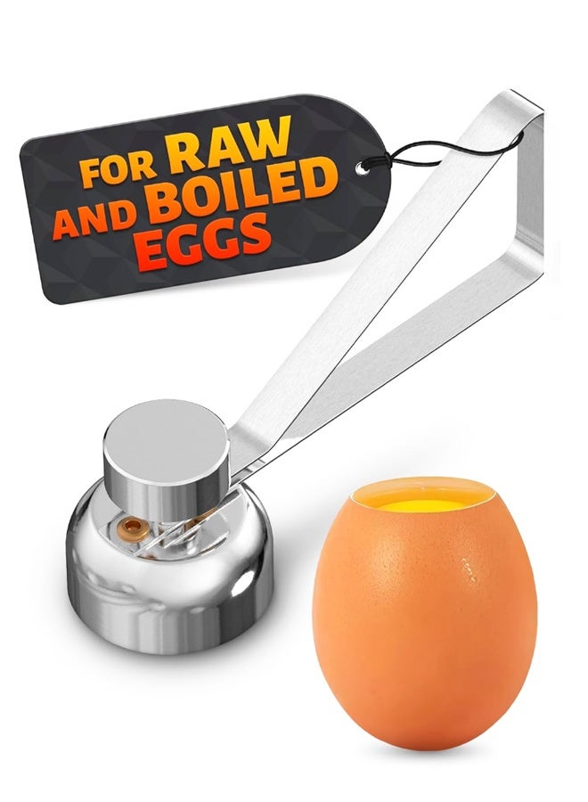 Stainless Steel Adjustable Egg Topper Cracker Tool Silver - Image 1