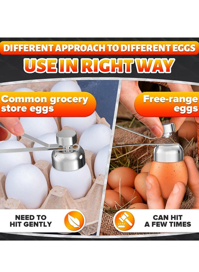 Stainless Steel Adjustable Egg Topper Cracker Tool Silver - Image 5