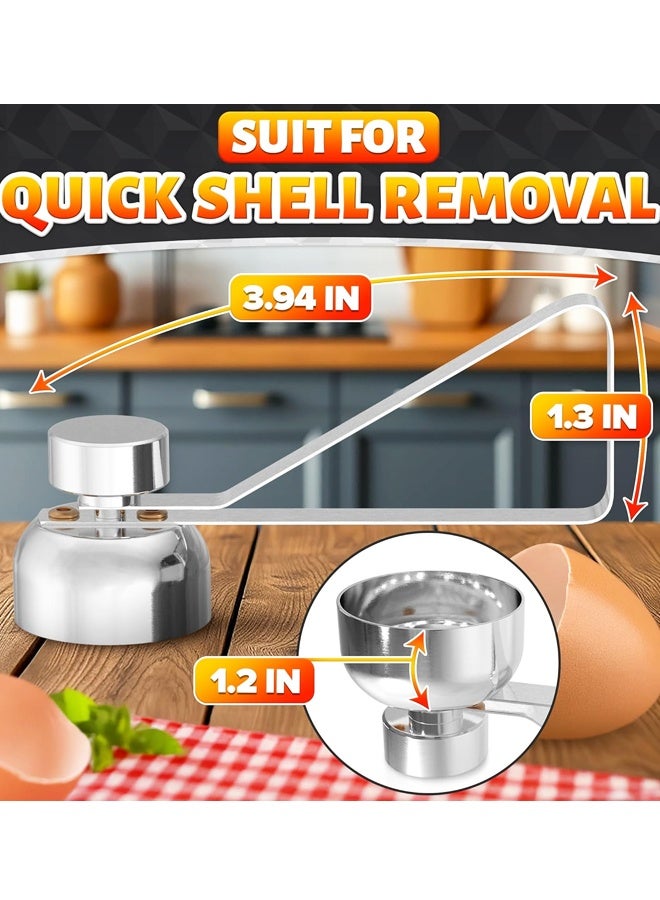 Stainless Steel Adjustable Egg Topper Cracker Tool Silver - Image 2