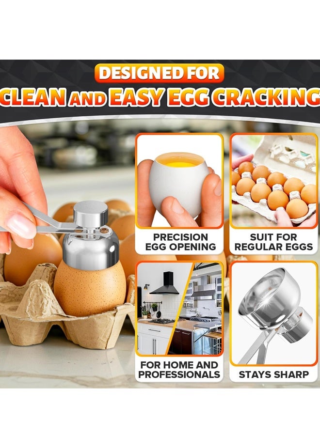 Stainless Steel Adjustable Egg Topper Cracker Tool Silver - Image 4