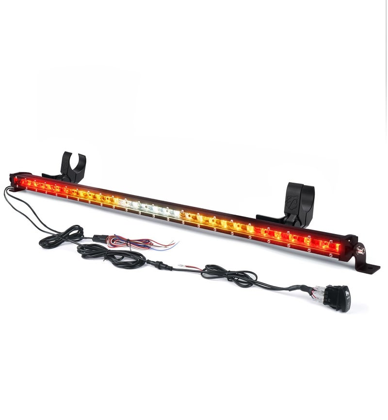 Xprite 1.0" Ultra-Thin LED Chase Strobe Light Bar, 30" Offroad Safety Flashing Light Bar with Running Brake Turn Signal & Reverse Lights for UTV, Polaris RZR, Can-am, Yamaha, SXS, 4x4, Trucks - RYWYR - Image 1