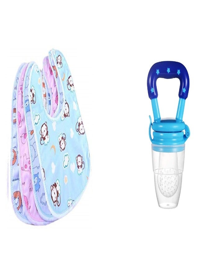 ANTIL'S 4pcs Waterproof Baby Bib/Apron & 1 Pcs Fruit Feeder Combo Pack - Image 1
