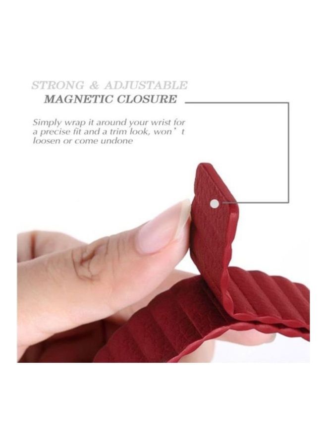 HuHa Replacement Strap Watchband For Apple Watch Series 7 45mm / 6 / SE / 5 / 4 44mm / 3 / 2 / 1 42mm Red - Image 2