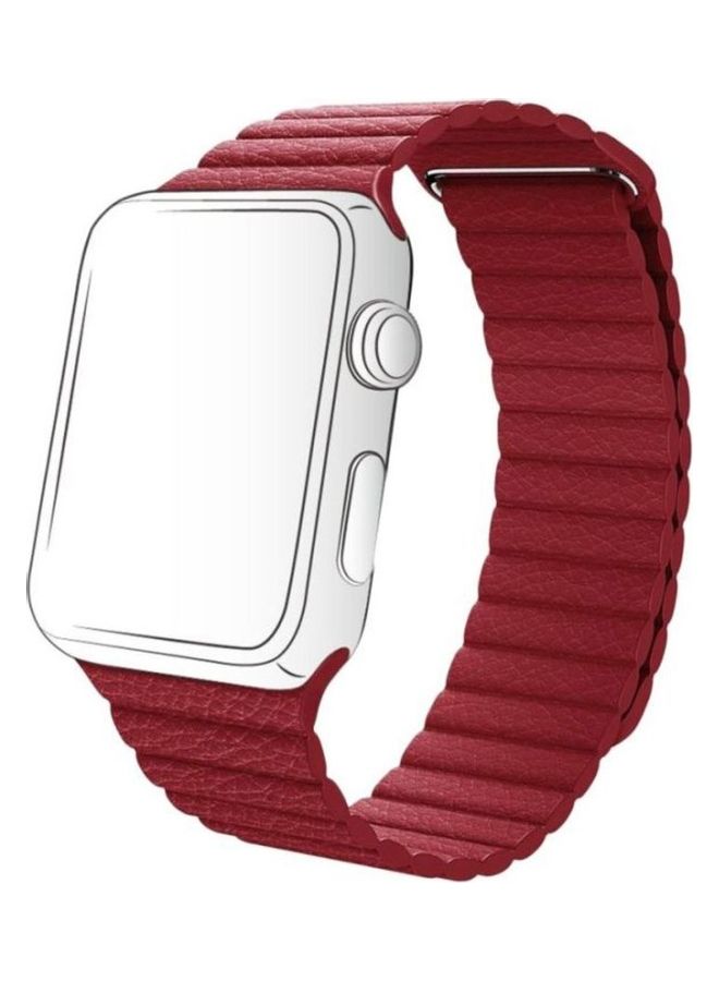 HuHa Replacement Strap Watchband For Apple Watch Series 7 45mm / 6 / SE / 5 / 4 44mm / 3 / 2 / 1 42mm Red - Image 1
