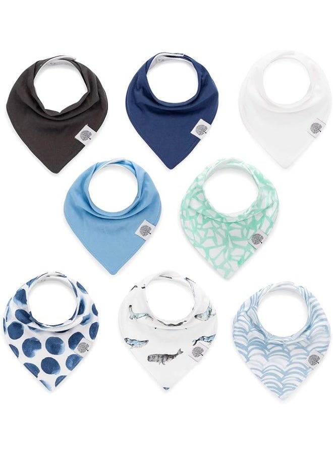 Parker Baby Co. Parker Baby Bandana Drool Bibs 8 Pack Baby Bibs for Boys, Girls, Unisex - Soft & Stylish Teething Bibs for Babies Arctic  - Image 1