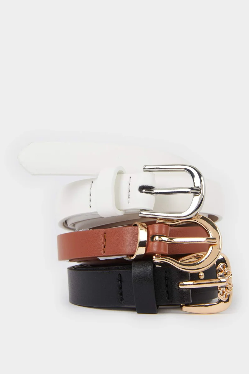 ديفاكتو Woman Faux Leather 3 Piece Belt