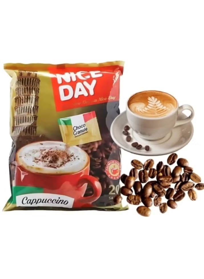 Nice Day Premium Quality Cappuccino Instant Coffee, Pack of 20 Sachet - Image 1